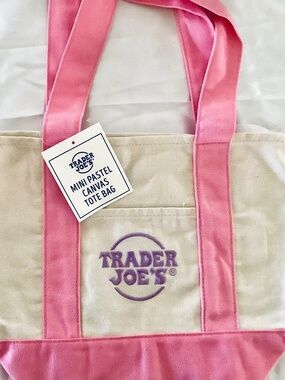 Pastel Pink Trader Joe’s mini tote bags  NWT